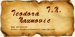 Teodora Naumović vizit kartica